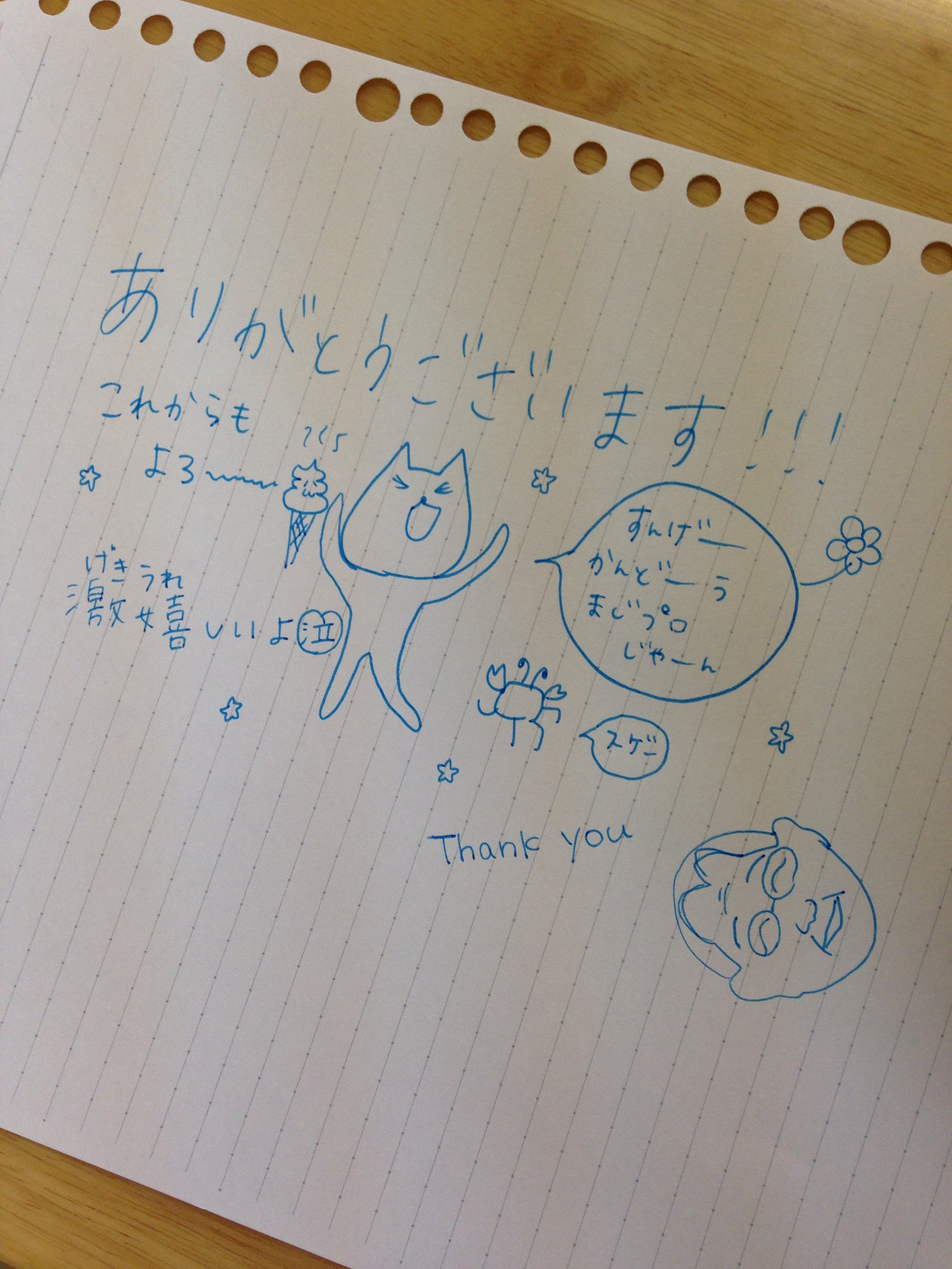 お礼のメール添付画像